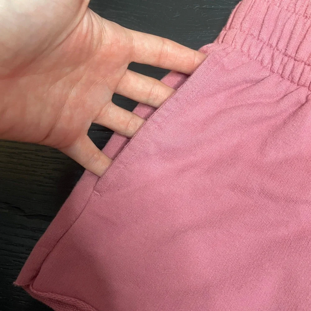 Wild Fable Pink French Terry Sweat Shorts High Rise Raw Hem XS